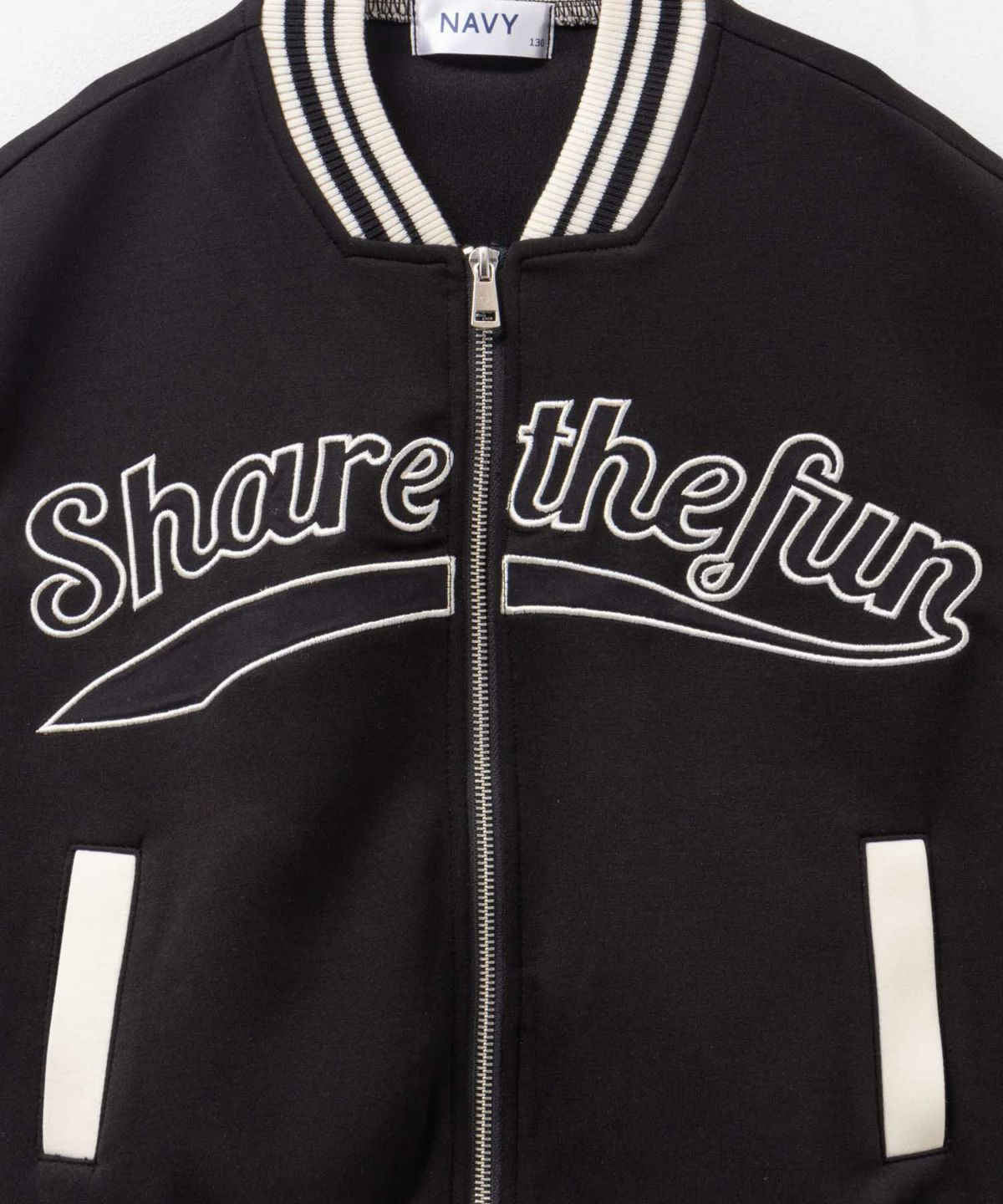 NAVY ポンチ素材 スタジャン キッズ