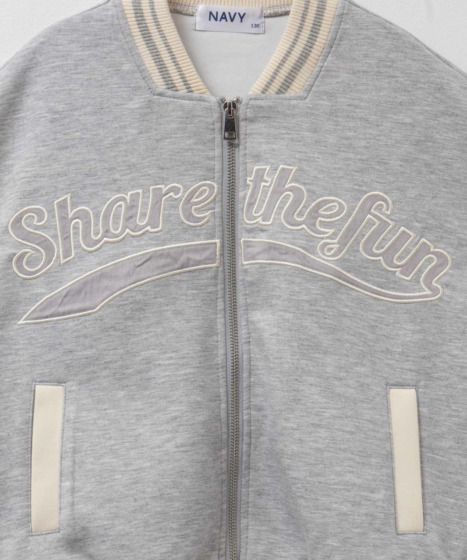 NAVY  ポンチ素材 スタジャン キッズ商品画像-12