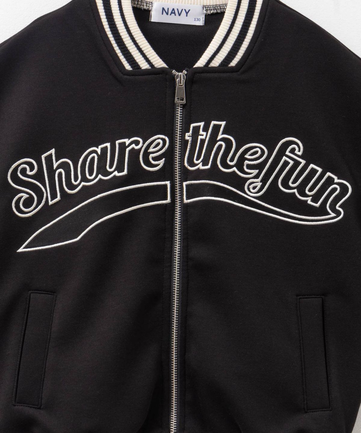 NAVY ポンチ素材 スタジャン キッズ