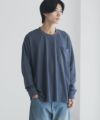 NAVY タフラク ポンチ素材ポケツキ長袖Tシャツ メンズ
