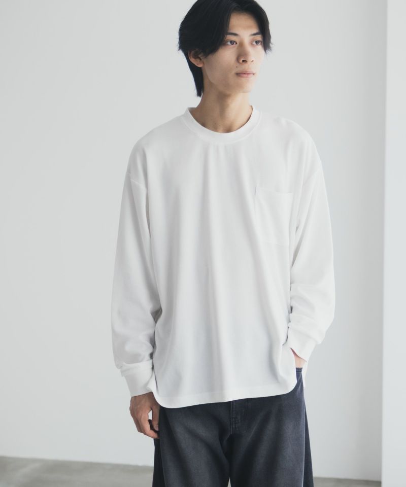 [期間限定価格]NAVY タフラク ポンチ素材ポケツキ長袖Tシャツ メンズ商品画像-2