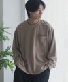 NAVY タフラク ポンチ素材ポケツキ長袖Tシャツ メンズ
