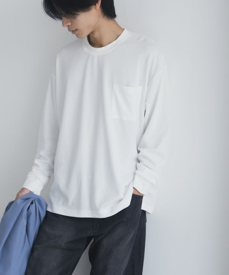 [期間限定価格]NAVY タフラク ポンチ素材ポケツキ長袖Tシャツ メンズ商品画像-11