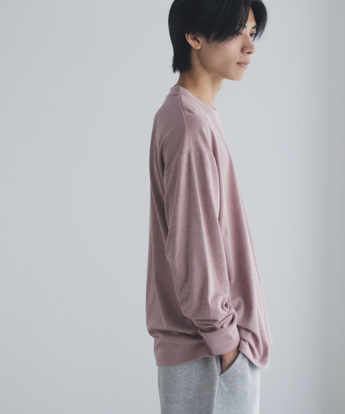 NAVY タフラク ポンチ素材ポケツキ長袖Tシャツ メンズ