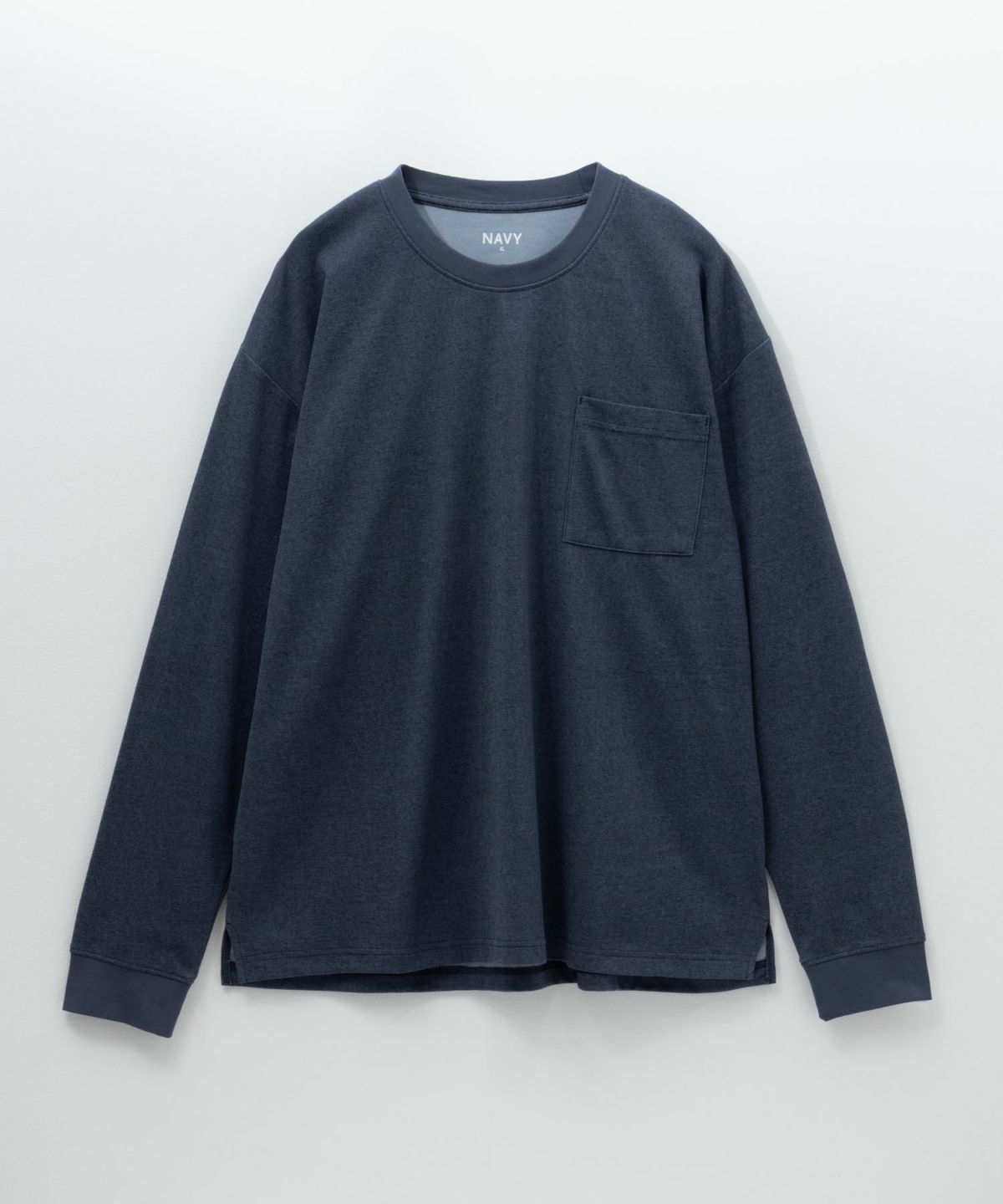 NAVY タフラク ポンチ素材ポケツキ長袖Tシャツ メンズ