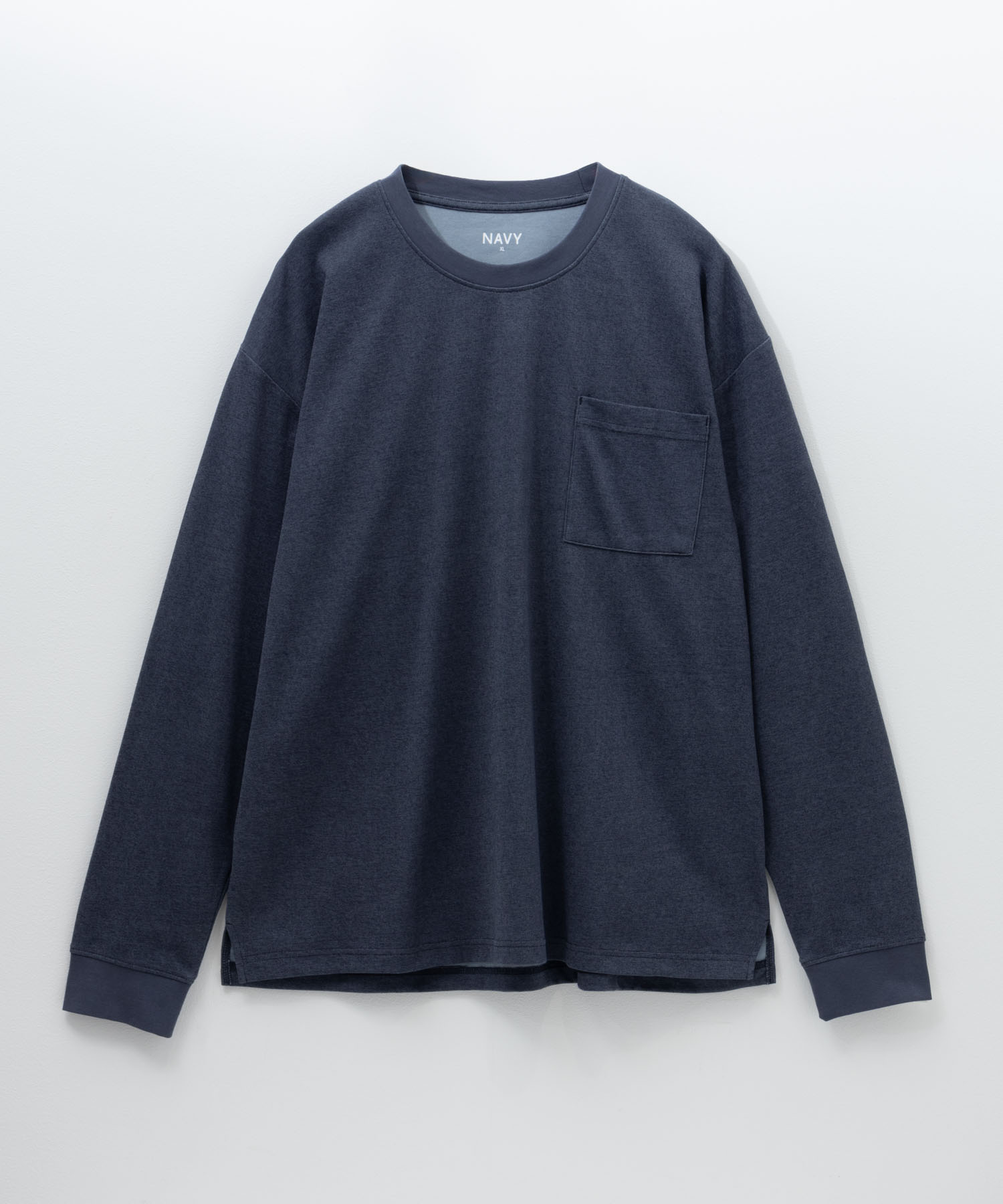 NAVY タフラク ポンチ素材ポケツキ長袖Tシャツ メンズ