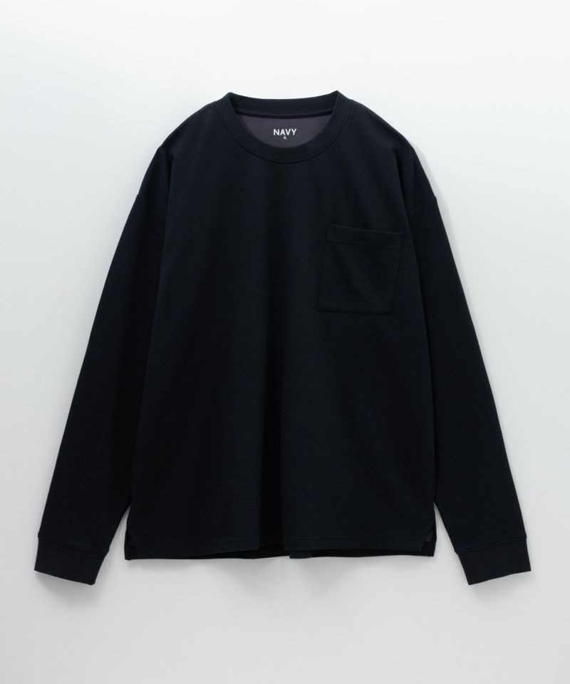 NAVY タフラク ポンチ素材ポケツキ長袖Tシャツ メンズ商品画像-28