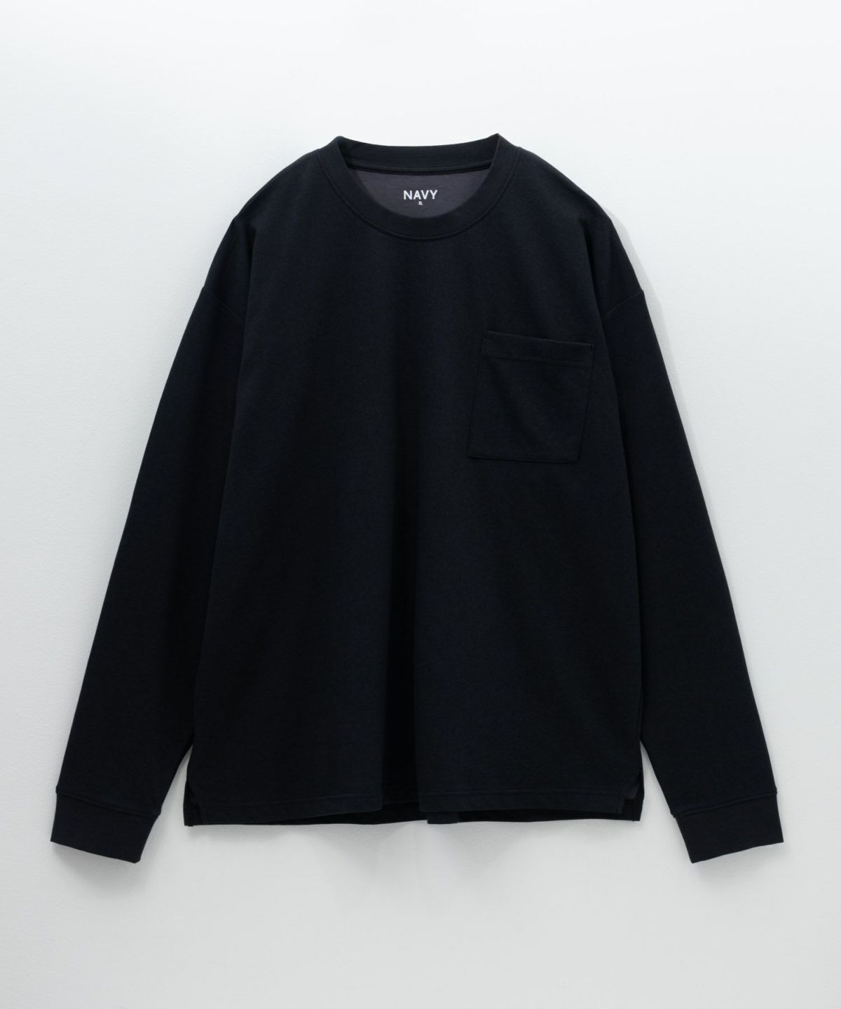 NAVY タフラク ポンチ素材ポケツキ長袖Tシャツ メンズ