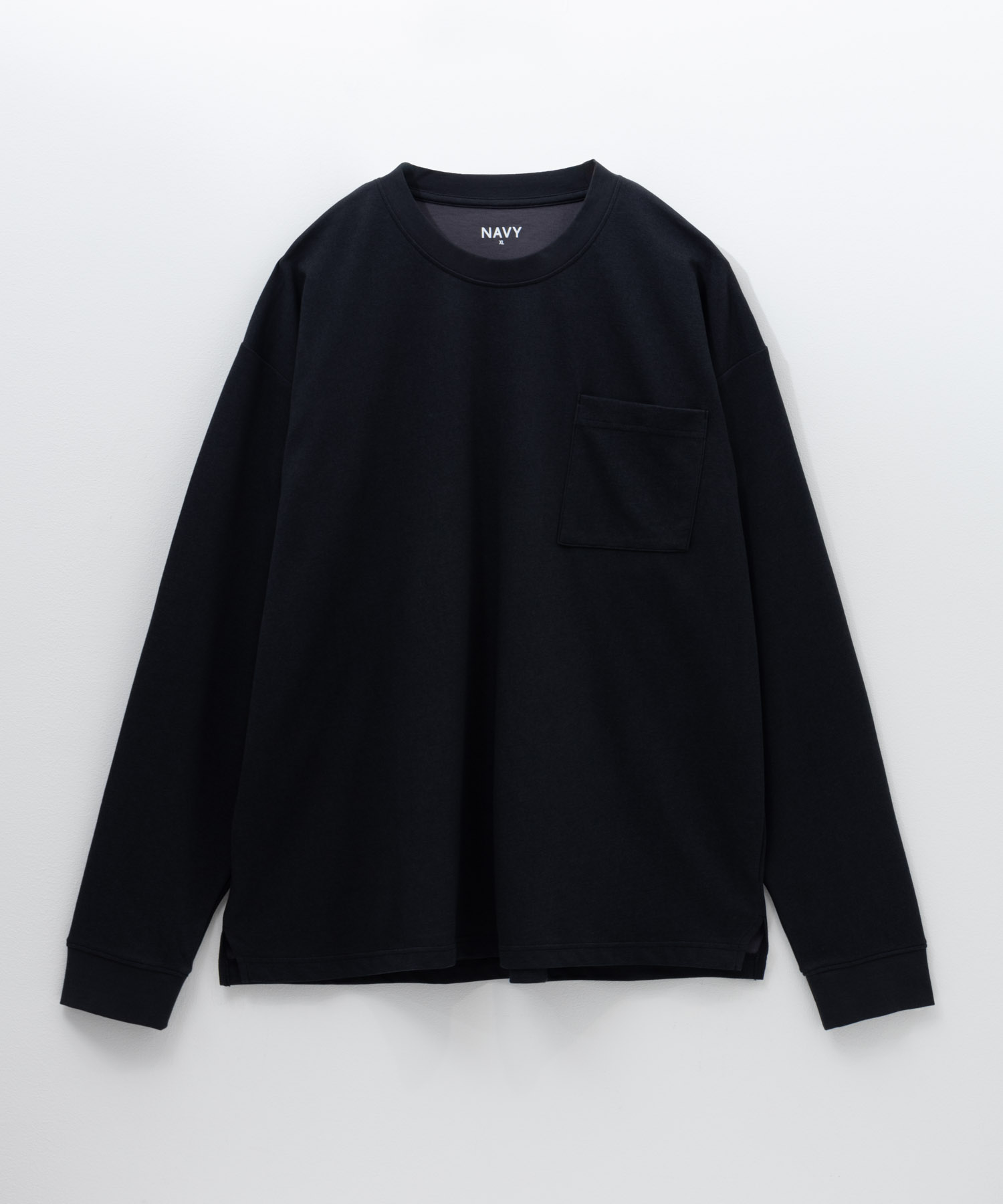 NAVY タフラク ポンチ素材ポケツキ長袖Tシャツ メンズ