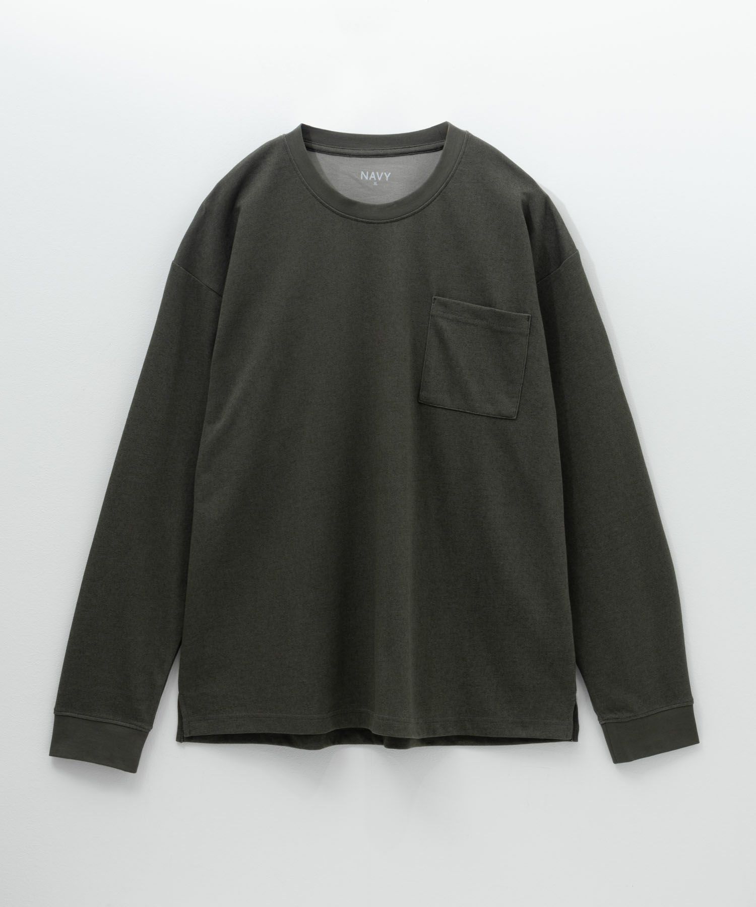 NAVY タフラク ポンチ素材ポケツキ長袖Tシャツ メンズ