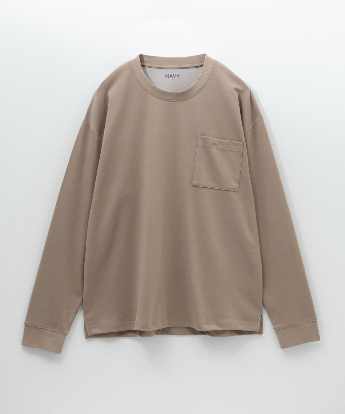 NAVY タフラク ポンチ素材ポケツキ長袖Tシャツ メンズ