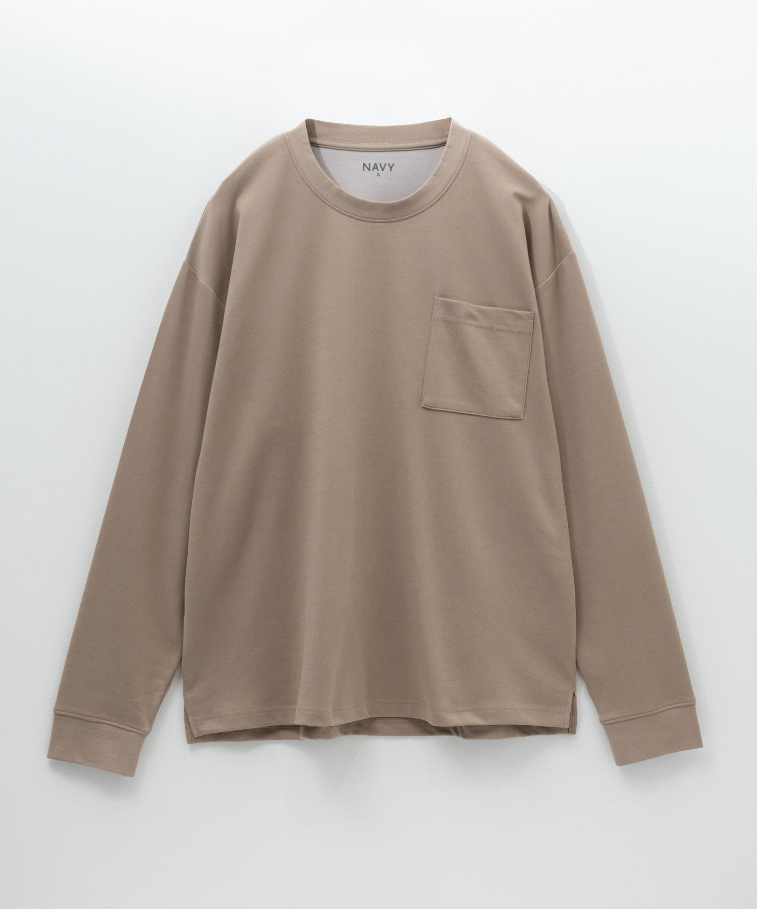 NAVY タフラク ポンチ素材ポケツキ長袖Tシャツ メンズ