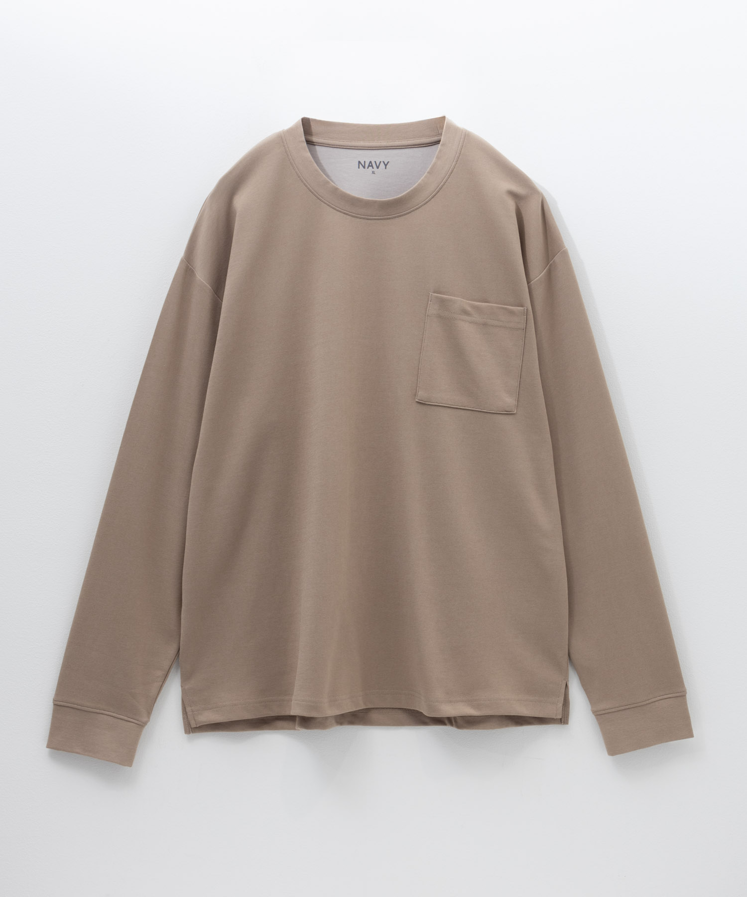 NAVY タフラク ポンチ素材ポケツキ長袖Tシャツ メンズ