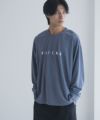 NAVY タフラク ポンチ素材プリント長袖Tシャツ メンズ