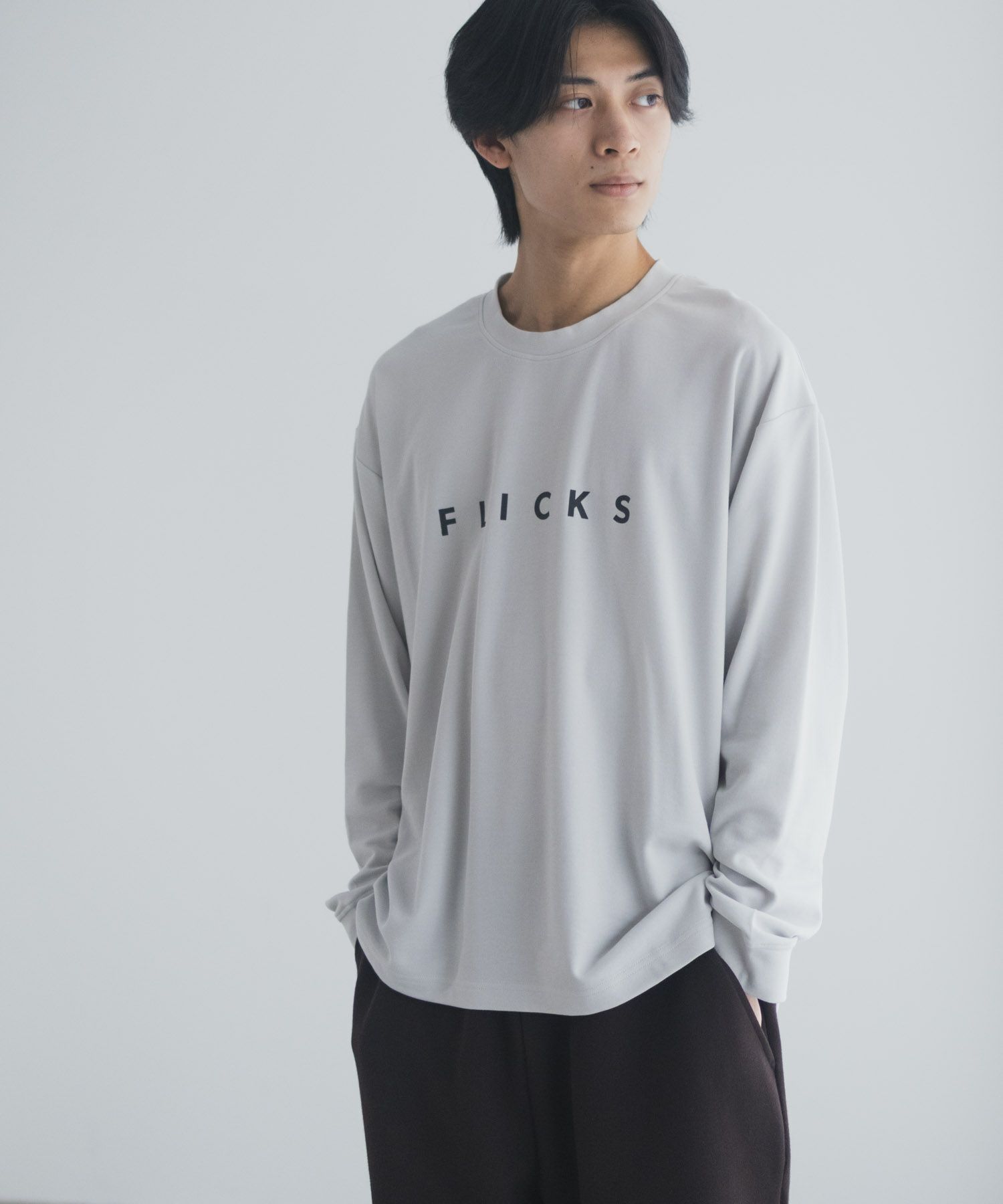 NAVY タフラク ポンチ素材プリント長袖Tシャツ メンズ商品サムネイル-10