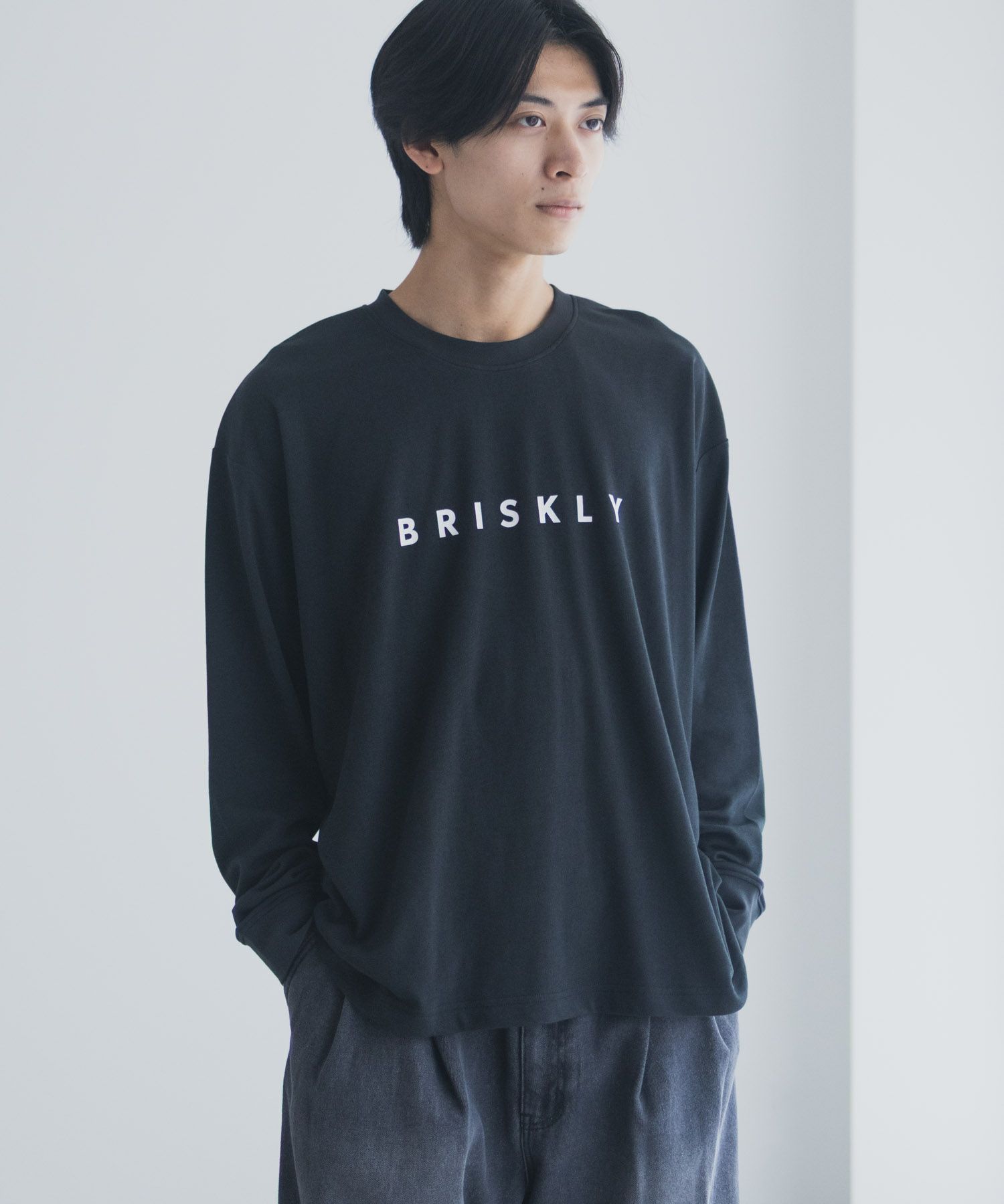 NAVY タフラク ポンチ素材プリント長袖Tシャツ メンズ商品サムネイル-15