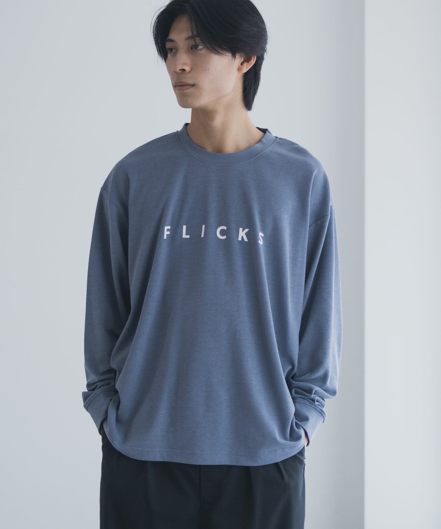 NAVY タフラク ポンチ素材プリント長袖Tシャツ メンズ商品サムネイル-20
