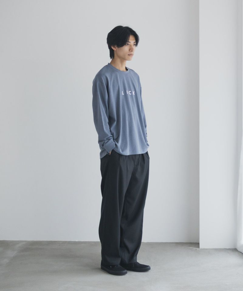 NAVY タフラク ポンチ素材プリント長袖Tシャツ メンズ商品画像-24