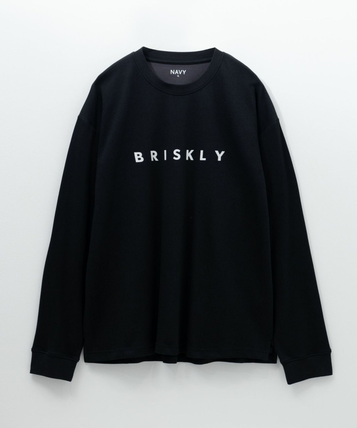 NAVY タフラク ポンチ素材プリント長袖Tシャツ メンズ