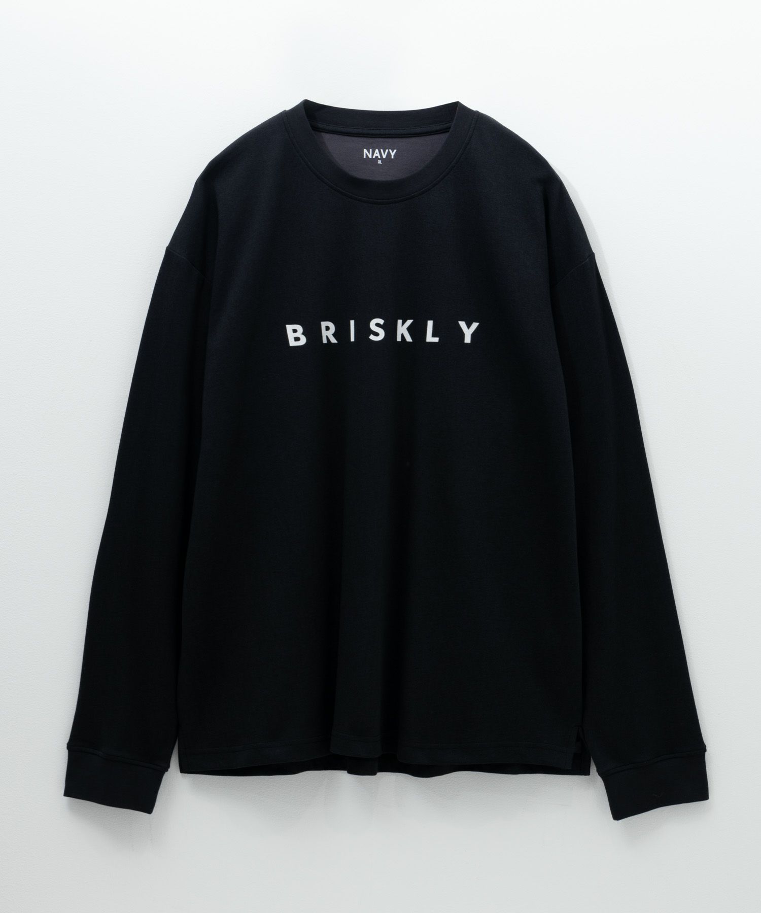 NAVY タフラク ポンチ素材プリント長袖Tシャツ メンズ