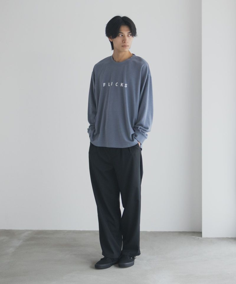 NAVY タフラク ポンチ素材プリント長袖Tシャツ メンズ商品画像-40