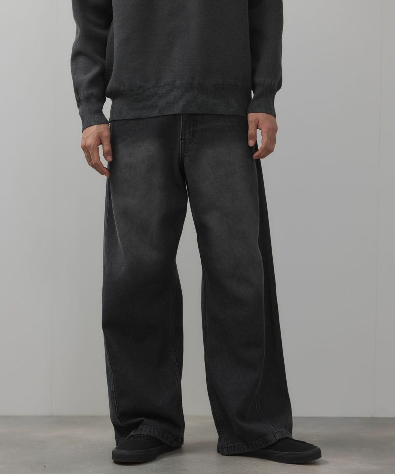 【WEB限定】デニムカーブワイドパンツ メンズ商品画像-1