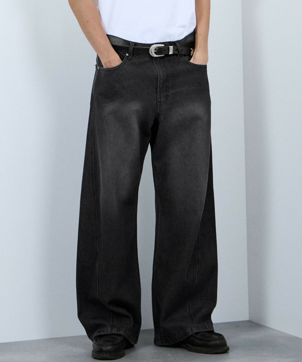 【WEB限定】デニムカーブワイドパンツ メンズ