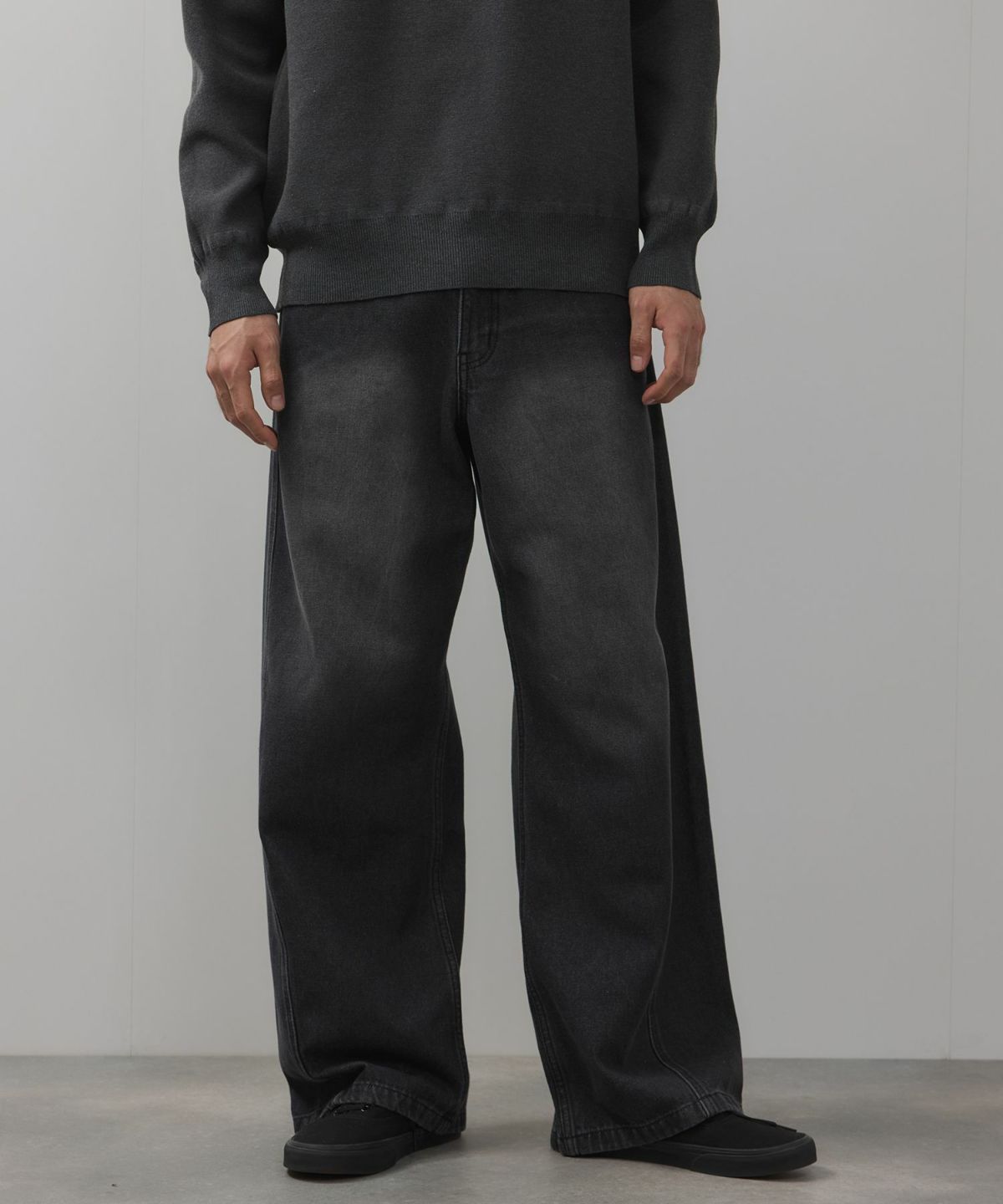 【WEB限定】デニムカーブワイドパンツ メンズ