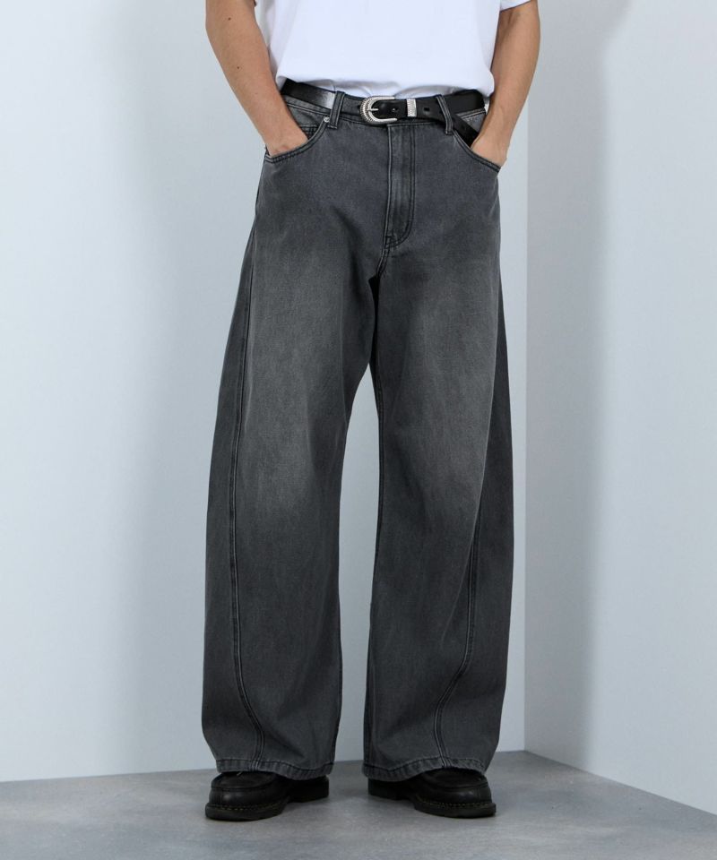 【WEB限定】デニムカーブワイドパンツ メンズ商品画像-2