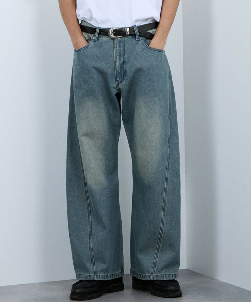 【WEB限定】デニムカーブワイドパンツ メンズ商品画像-3