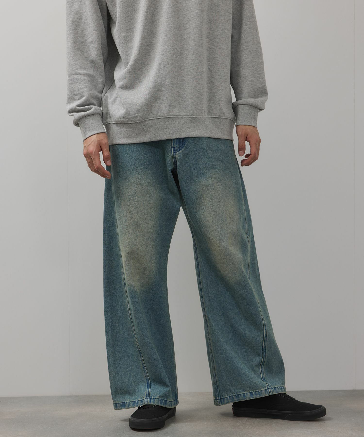 【WEB限定】デニムカーブワイドパンツ メンズ商品画像-3