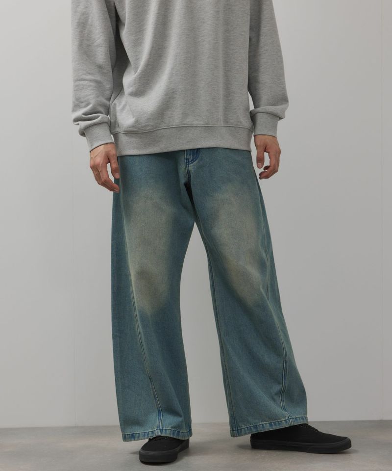 【WEB限定】デニムカーブワイドパンツ メンズ商品画像-3