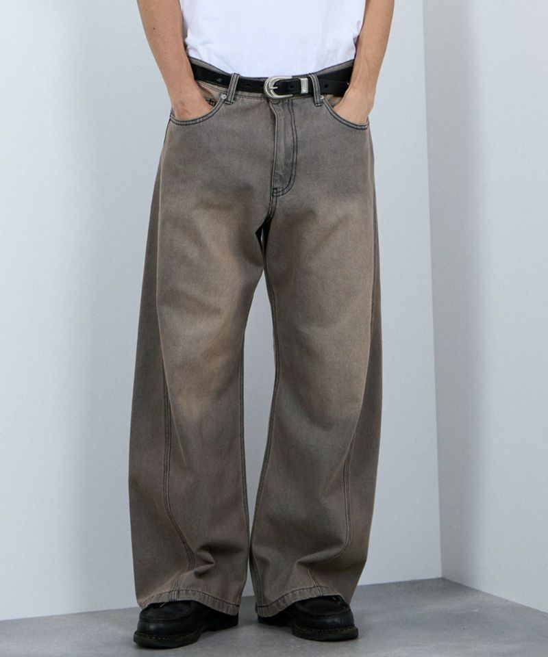 【WEB限定】デニムカーブワイドパンツ メンズ商品画像-4