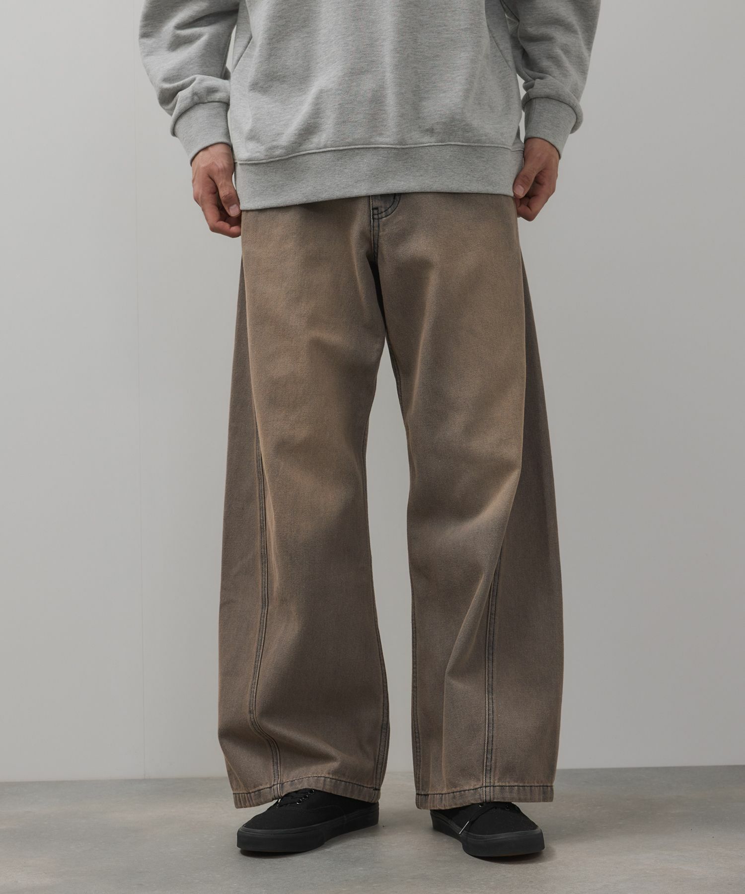 【WEB限定】デニムカーブワイドパンツ メンズ