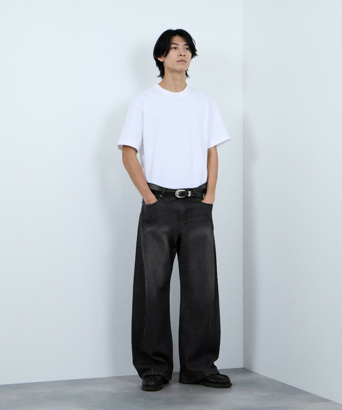 【WEB限定】デニムカーブワイドパンツ メンズ