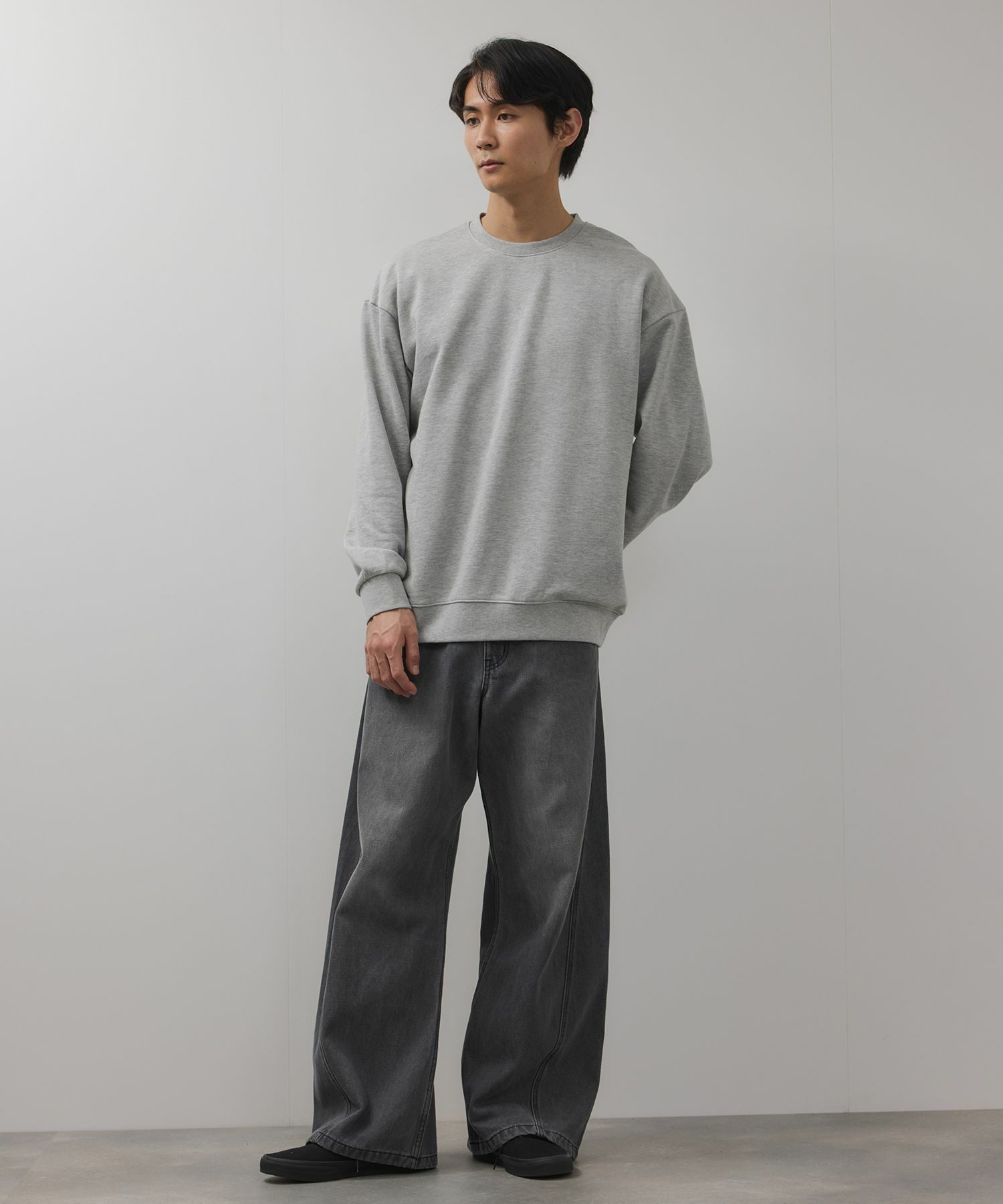 【WEB限定】デニムカーブワイドパンツ メンズ