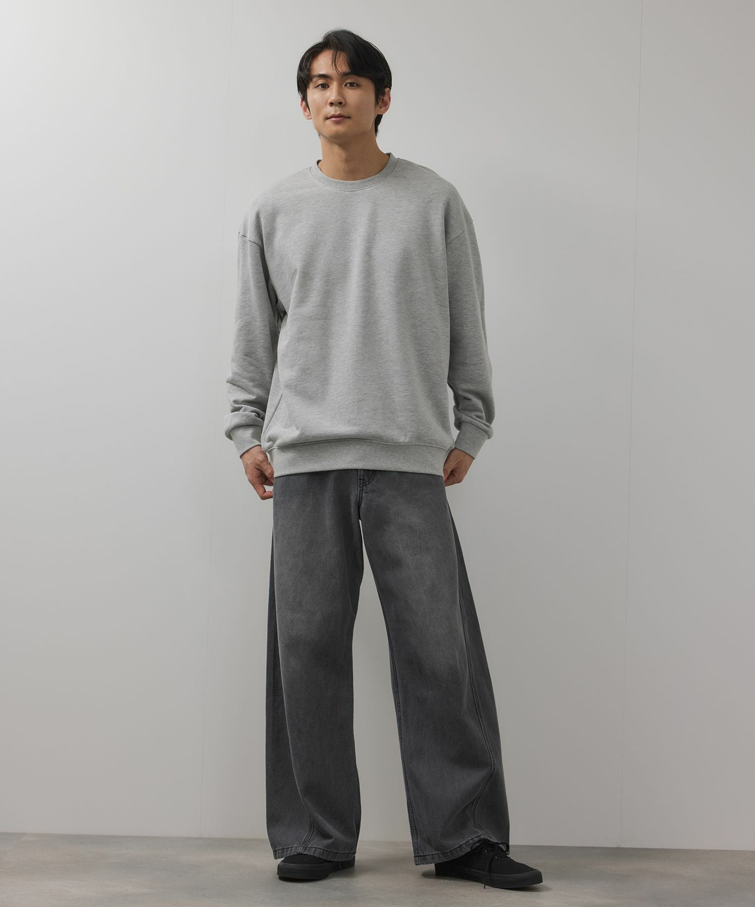 【WEB限定】デニムカーブワイドパンツ メンズ