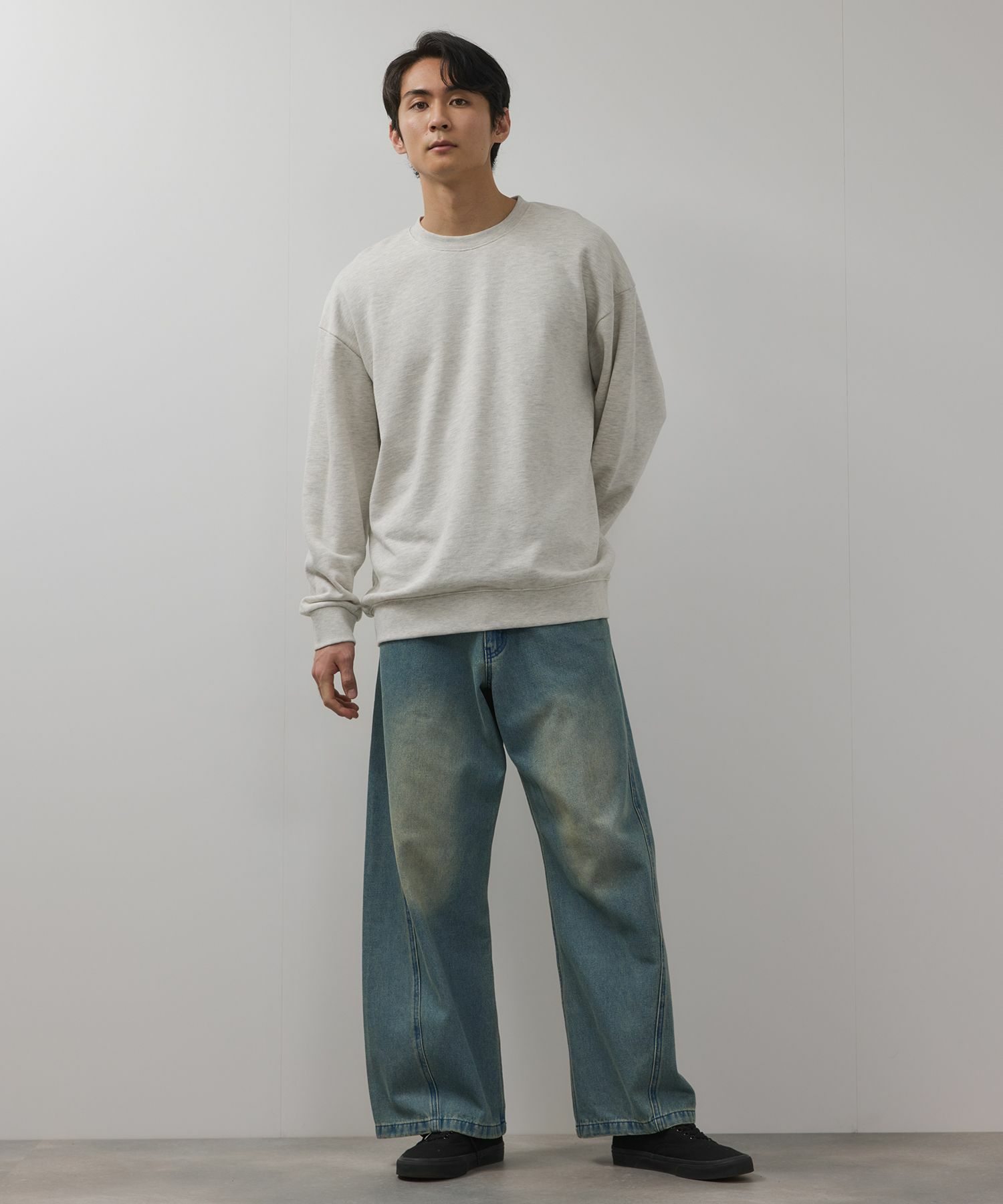 【WEB限定】デニムカーブワイドパンツ メンズ