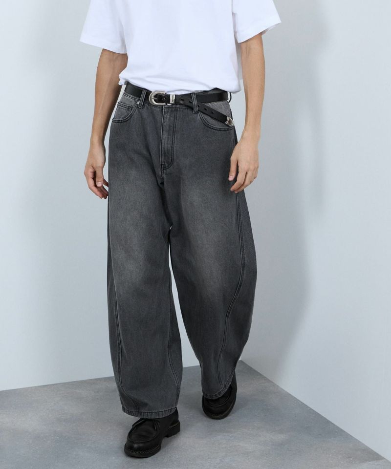 【WEB限定】デニムカーブワイドパンツ メンズ商品画像-12