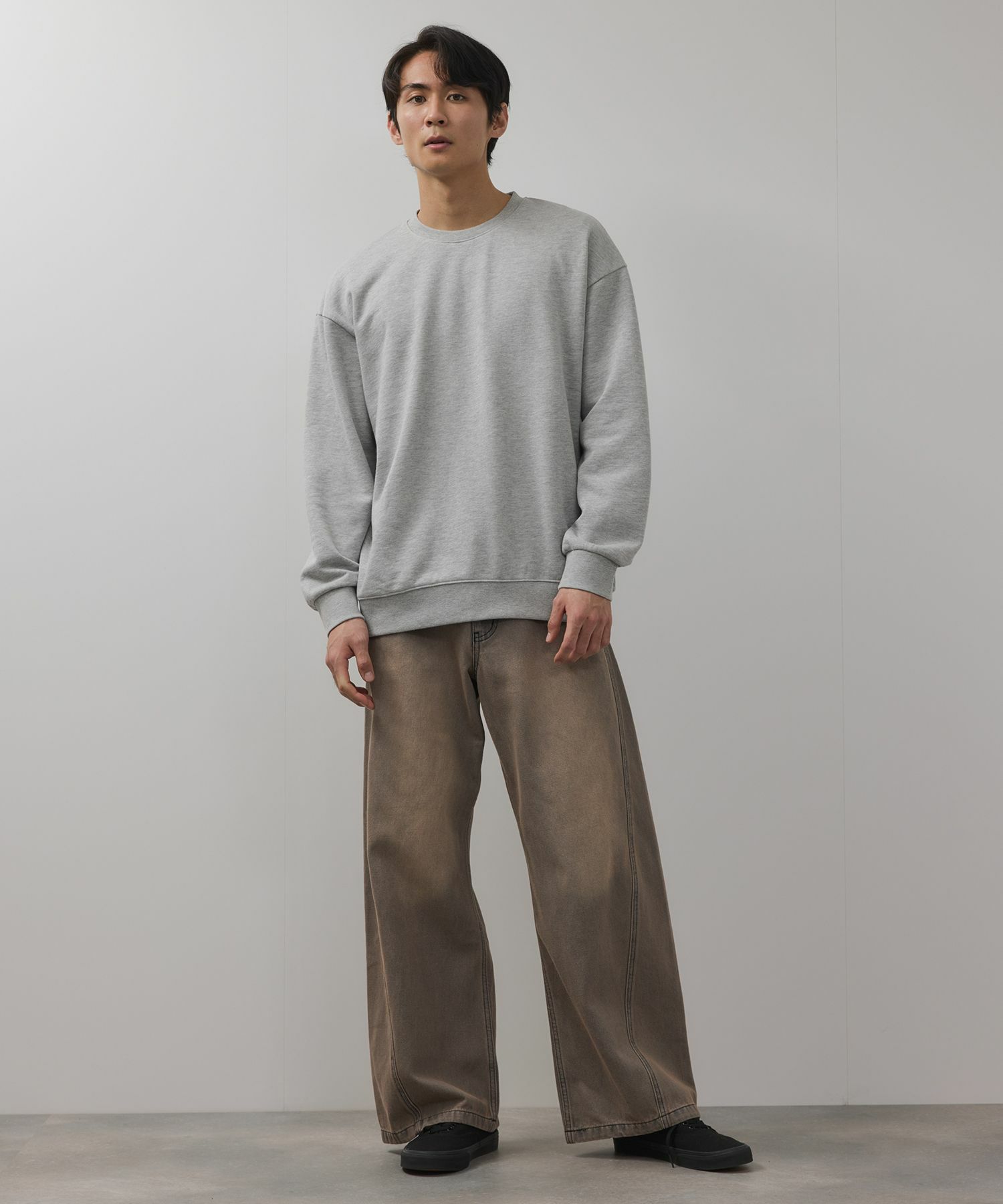 【WEB限定】デニムカーブワイドパンツ メンズ