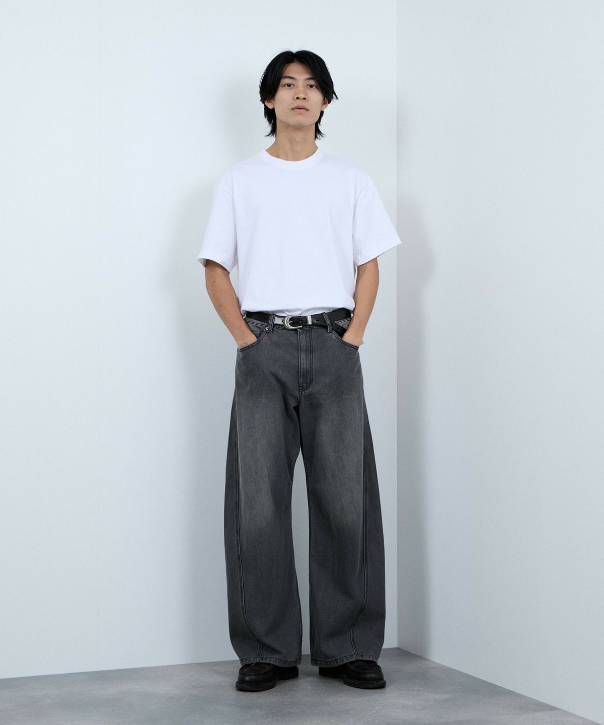 【WEB限定】デニムカーブワイドパンツ メンズ