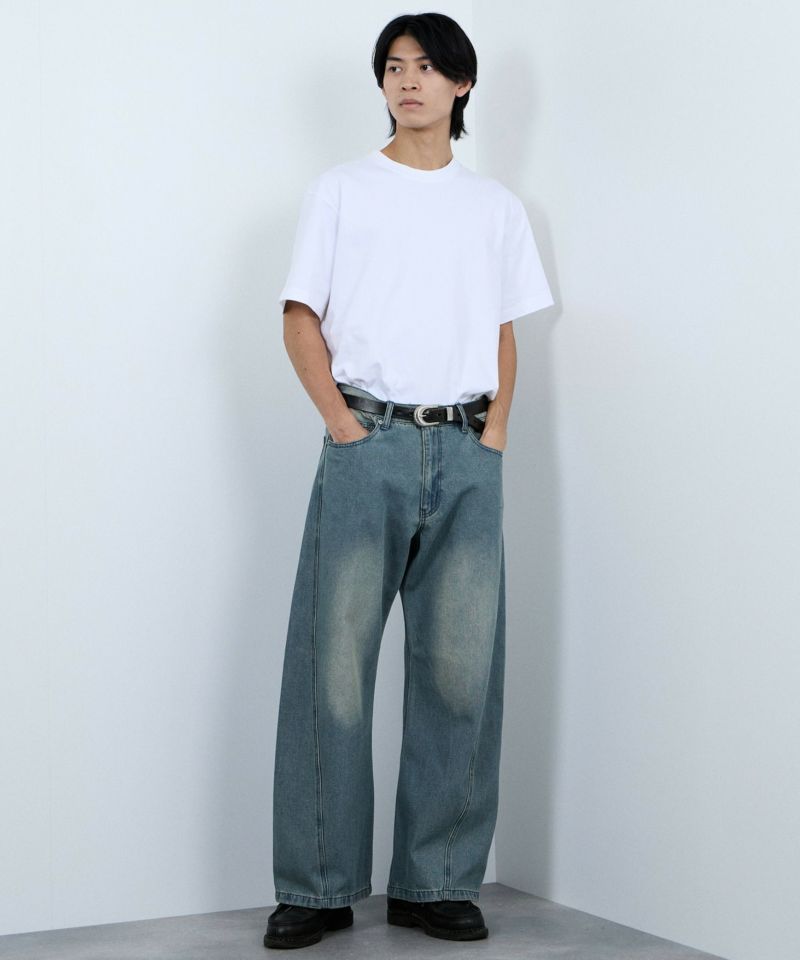 【WEB限定】デニムカーブワイドパンツ メンズ商品画像-18