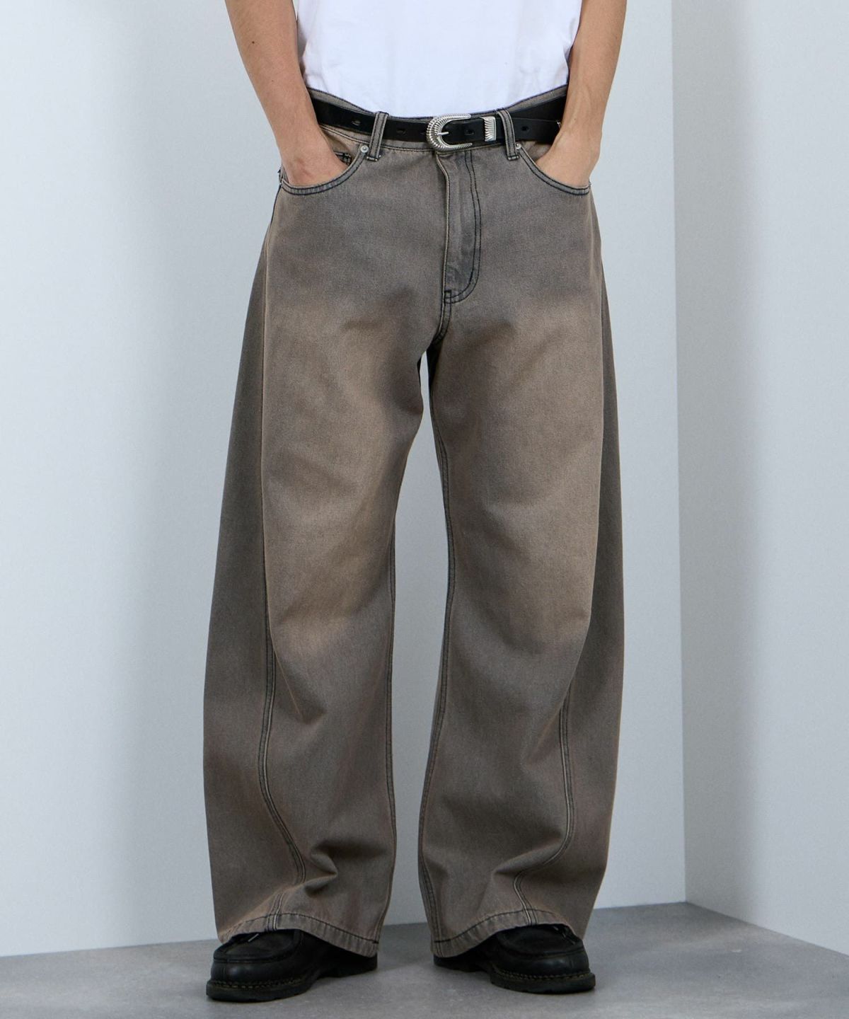 【WEB限定】デニムカーブワイドパンツ メンズ