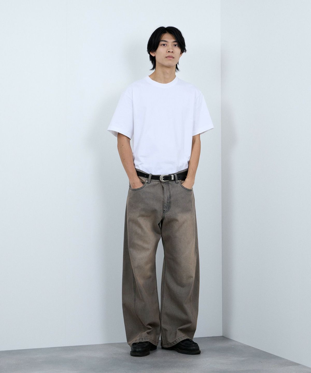 【WEB限定】デニムカーブワイドパンツ メンズ