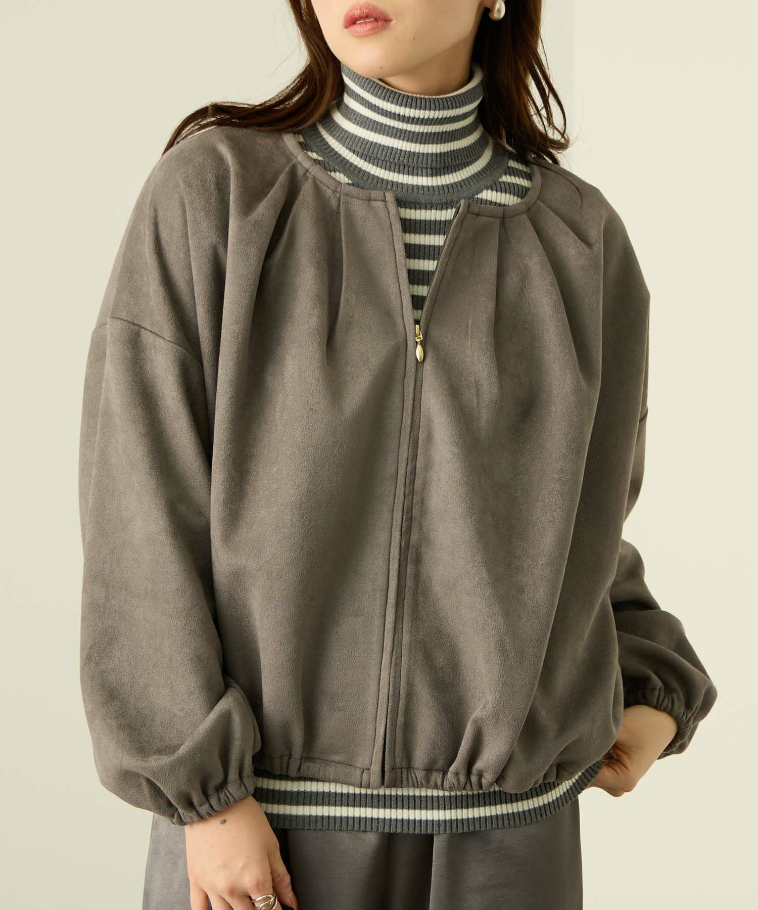 [最終さらに50%OFF]nAvy  スエードポンチブルゾン レディース商品画像-2