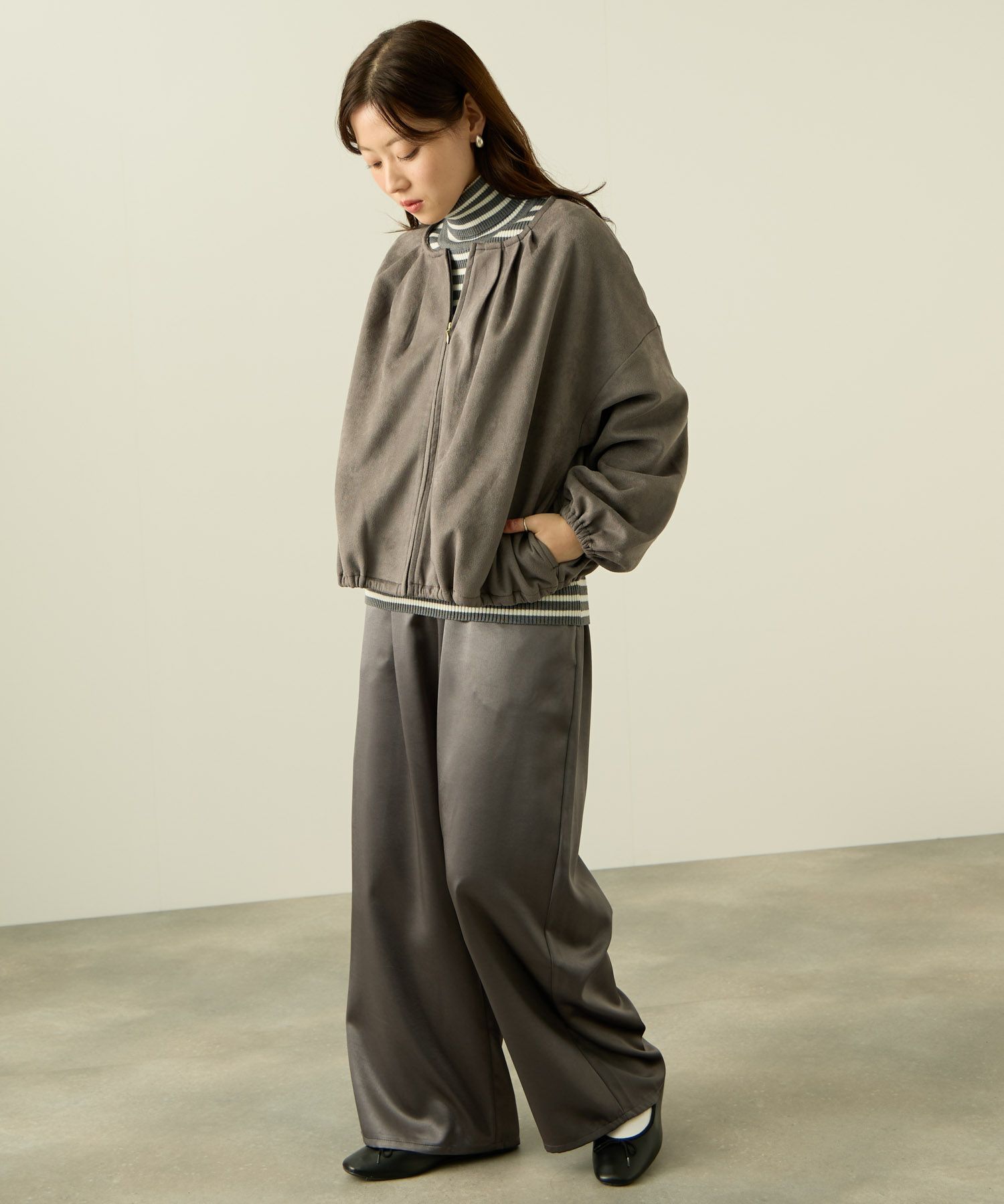 [最終さらに50%OFF]nAvy  スエードポンチブルゾン レディース商品画像-10