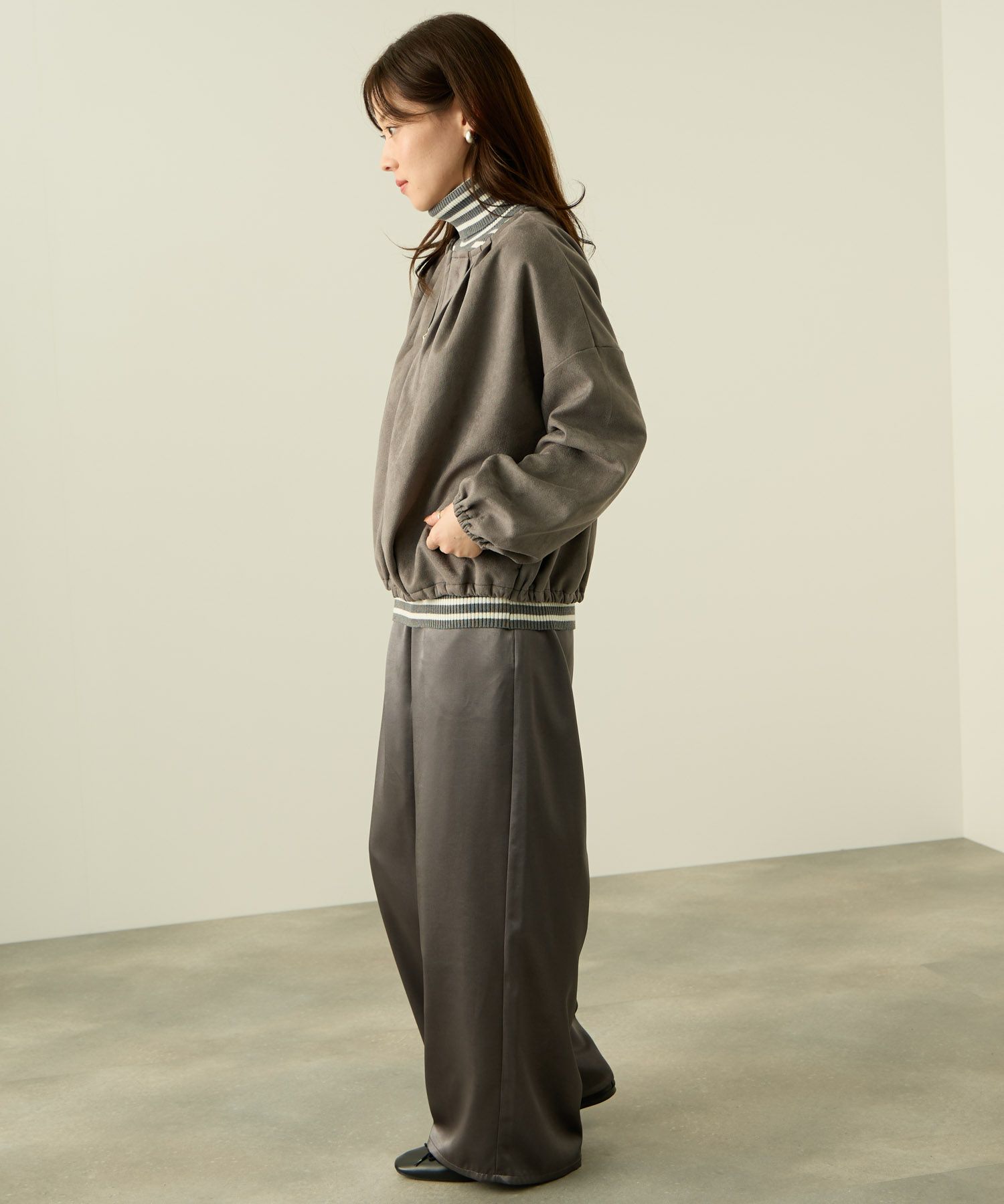 nAvy スエードポンチブルゾン レディース