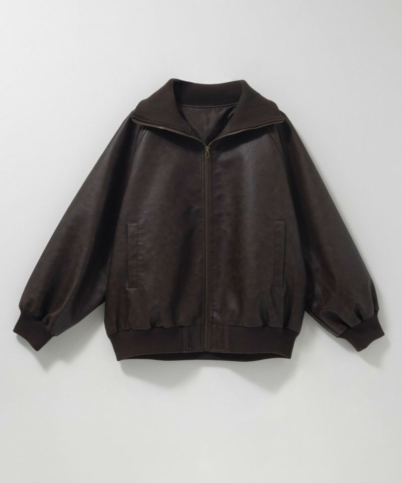 [値下げ]nAvy 合皮リブブルゾン レディース商品画像-9