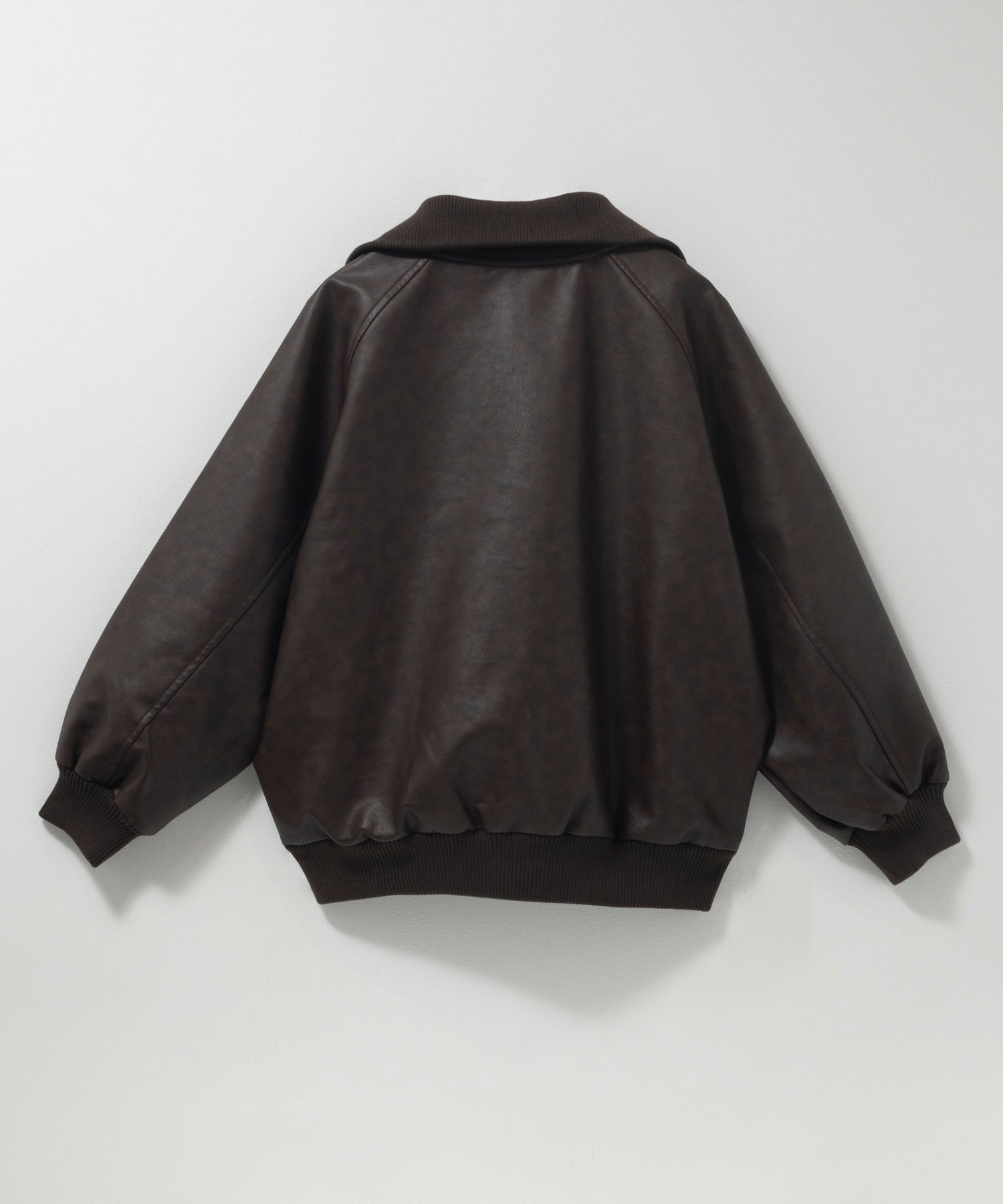 [最終さらに50%OFF][値下げ]nAvy 合皮リブブルゾン レディース商品画像-10