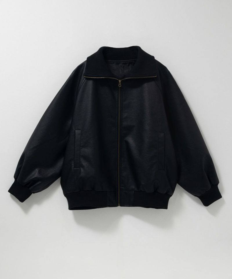 [最終さらに50%OFF][値下げ]nAvy 合皮リブブルゾン レディース商品画像-11